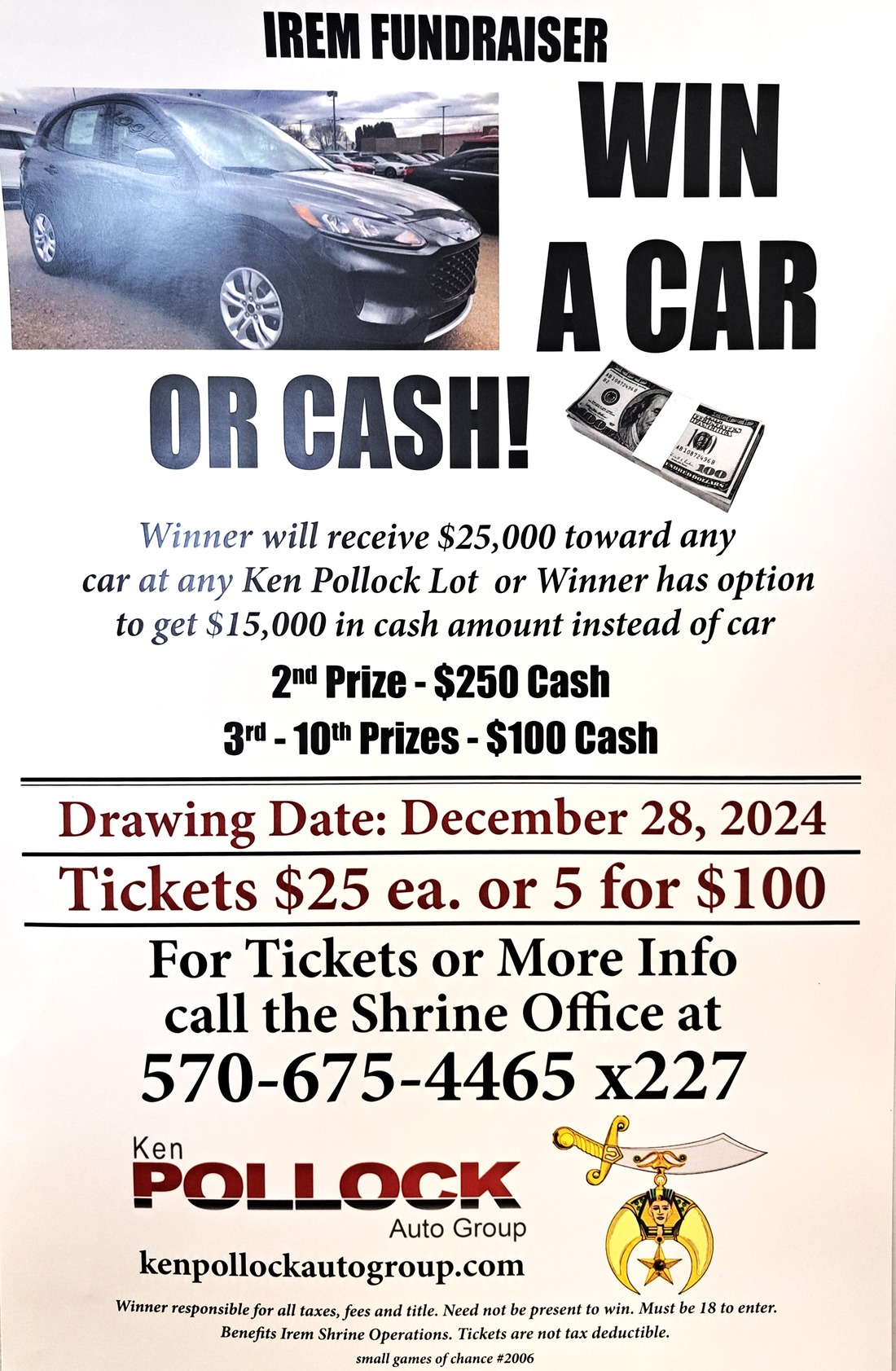 24 CAR RAFFLE POSTER